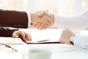 Handshaking with new investor